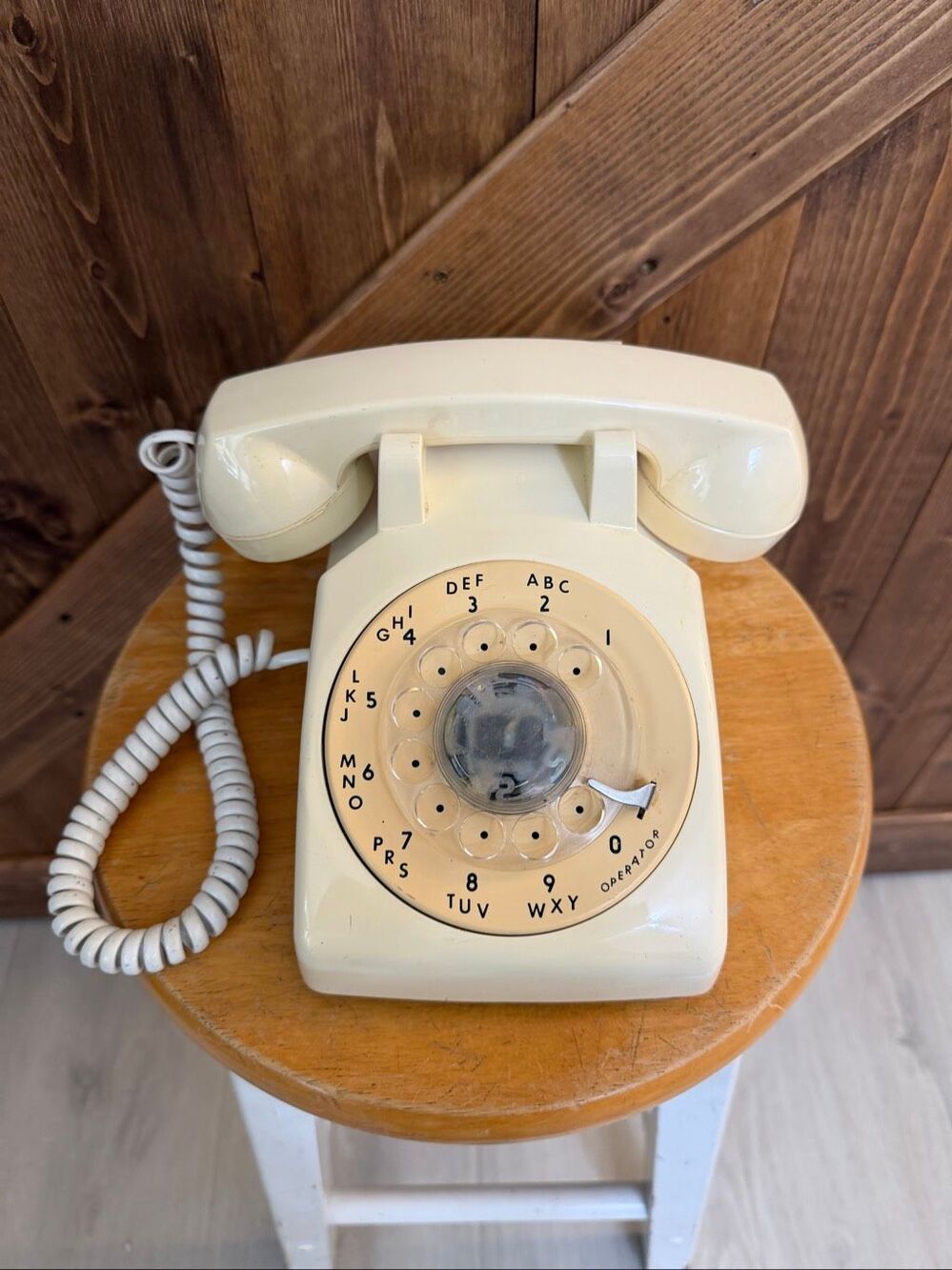 Vintage Rotary Telephone in Cream - Unbranded